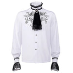 Victorian Renaissance Ruffled Gothic Steampunk Shirt – Stand Collar Single-Breasted Design