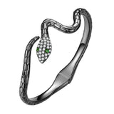 Bamoer Authentic Green Zircon Snake Opening Bracelet