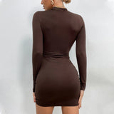 Turtleneck Bodycon Dress - Sleek Casual Elegance