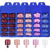 100Pcs/Box Square Fake Toenails Nail Art Pink/Red/Clear Acrylic Toe Nails Tips Press On Toenails Full-Cover Foot Extension Tools