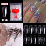 500pcs Assorted Fake Nails - Clear and Natural Full Cover Press-On Nail Tips