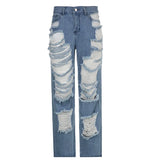 High Waisted Chain Jeans - Featuring a Cross Chain and Hollow Out Design for a Sexy and Elegant Look