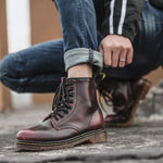 Edgy Handmade Thick-Soled Genuine Leather Boots for Alternative Men