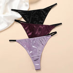 Solid Satin Silk Panties Strings - Low Rise Comfort