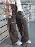 High Waisted Baggy Vintage Tooling Cargo Pants - Alt Style Clothing