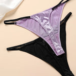 Solid Satin Silk Panties Strings - Low Rise Comfort