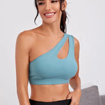 Cloud Rise One-Shoulder Yoga Bra - Quick-Dry Supportive Sports Crop Top