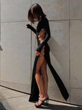 Bandage Lace Up Hot Sexy Slit Maxi Dress - Alt Style Clothing