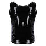 PVC Leather Tank Tops Sleeveless Shirt - Alt Style Clothing
