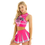 Crop Top with Mini Pleated Skirt Cheerleader Costume Set - Alt Style Clothing