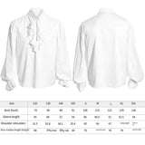 Victorian Renaissance Ruffled Gothic Steampunk Shirt – Stand Collar Single-Breasted Design