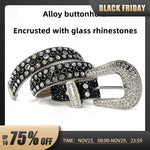 Fashion Trend Rivet Rhinestone Inlay Pearlescent Lacquer Wide Belt