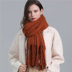 Thick Cashmere Pashmina Scarf with Tassels - Warm & Soft Shawl Wrap