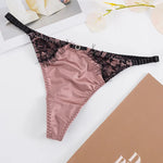 Low-Rise Satin T-Back Thong Panties – Thin Belt Femme Style