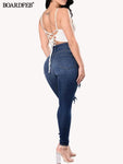 Skinny Stretch Ripped Jeans - Alt Style Clothing