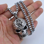 Neo-Gothic Inverted Punk Cross Satanic Pendant Necklace - Black