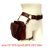 Steampunk Retro PU Waist Bag – Vintage Twist Lock Design