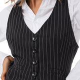 Gothic Retro Button Down Fit Vest Top - Alt Style Clothing