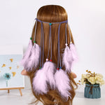 Boho Peacock Feather Adjustable Headdress - Women's Novelty Hair Band