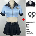 6Pcs Blue Sexy Police Uniform Party Cosplay