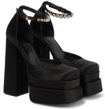 Step up Your Style with Women's Retro Chunky Heels Sandals Platform Pumps