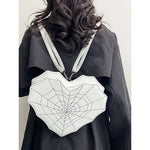 Gothic Spiderweb Heart Shaped Bag – Women's Backpack