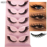 New Cat Eye Mink Eyelashes - 3D Curl Winged Natural Thick False Lashes