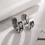 Punk Rock Skull Stainless Steel Hoop Earrings