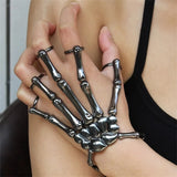 Punk Skeleton Hand Five Finger Ring - Versatile Rock Style Accessory