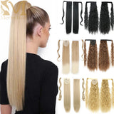 Synthetic Long Straight Wrap Around Clip-In Ponytail Hair Extension - Heat Resistant