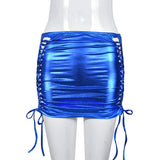 Lace-Up Hollow Out A-Line Mini Skirt - High Street Style