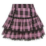 Plaid Pleated Mini Skirt Punk - Alt Style Clothing