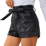 Leather Shorts Casual Hip Lifting PU Shorts