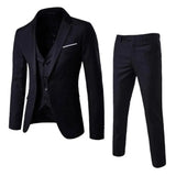 Men's 3-Piece Elegant Business Suit Set - Classic Blazer, Vest, and Pants