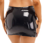 Glossy Patent Leather Pencil Mini Hip Skirt - Alt Style Clothing
