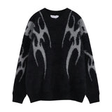 Thorn Pattern Sweater Streetwear Vintage Knitted Pullover