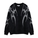Thorn Pattern Sweater Streetwear Vintage Knitted Pullover