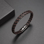 Classic Hand-Woven Leather Bracelet - Nordic Amulet Design