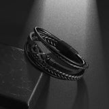 Classic Hand-Woven Leather Bracelet - Nordic Amulet Design