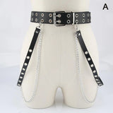 Unisex Adjustable Punk Chain Belt – Faux Leather