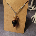 Vampire Tooth Shape Glass Fang Potion Blood Bottle Pendant Necklace