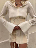 Vintage Mini Skirt Punk Patchwork High Waist - Alt Style Clothing