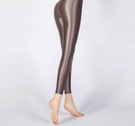 Ankle-Length Sexy Satin Glossy Leggings with Glitter - Shiny Trousers and Stockings