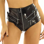 Sexy and Edgy Spicy Latex Shorts with Open Crotch for Alternative Women - Alt Style Clothing