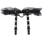Get Edgy with Our Sexy Punk Garters Spike Gothic Heart-shape Buckle Elastic Lace Garter Belt