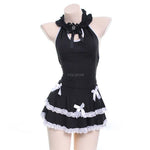 Cute Side with Sexy Japanese Lace Bow Sleepwear Maid Dress - Alt Style Clothing