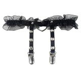 Get Edgy with Our Sexy Punk Garters Spike Gothic Heart-shape Buckle Elastic Lace Garter Belt - Alt Style Clothing