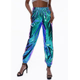 Loose Shiny Holographic Rave Pants - Alt Style Clothing