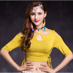 Get Ready to Dance with Our Mesh Belly Dance Tops Shirt Costume for Women