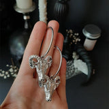 Baphomet Weight Goat Gothic Witch Satan Occult Alternative Hoops Earrings - Alt Style Clothing